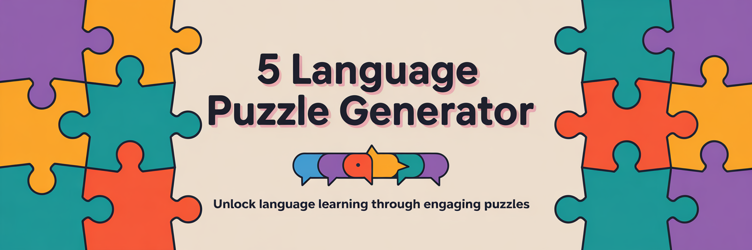 5 Language Puzzle Maker