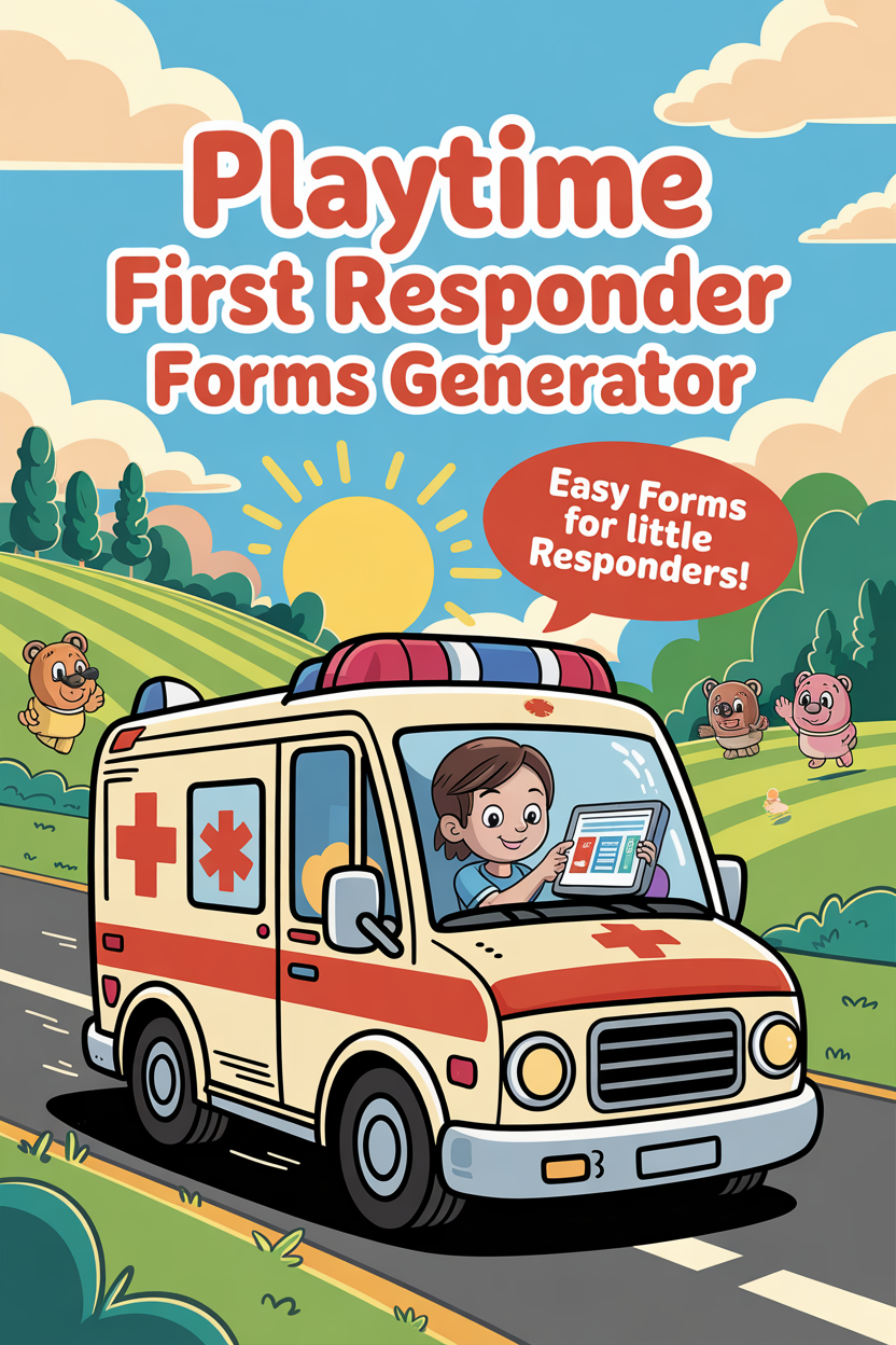 Kids CosPlay First Responder Forms