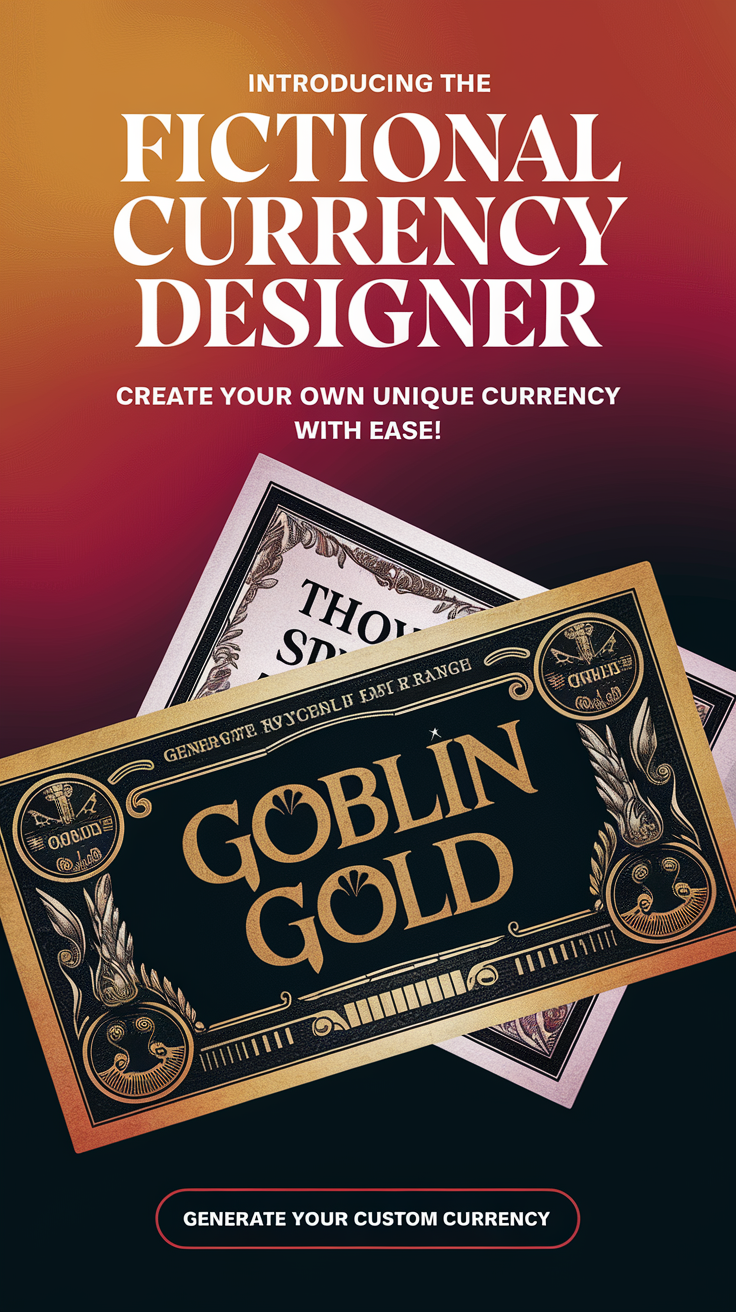 Fictional Currency Designer