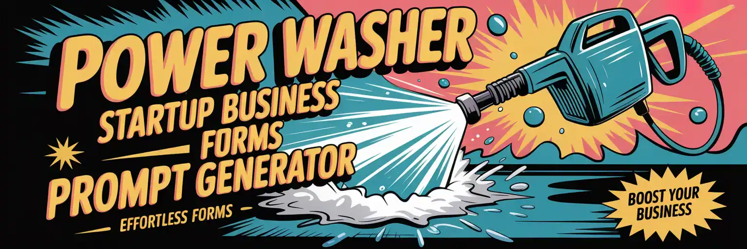 Power Washing Business Startup Forms Generator Banner