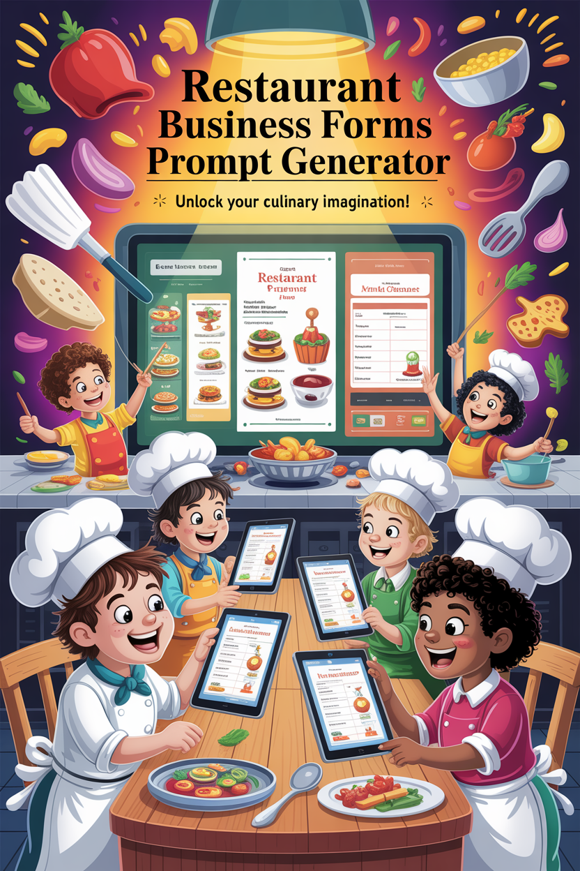 Kids CosPlay Restaurant Forms