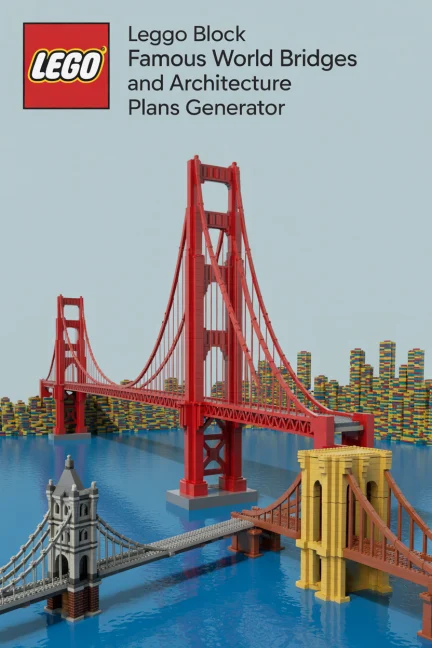 LEGGO Block Famous World Bridges and Architecture Plans Generator