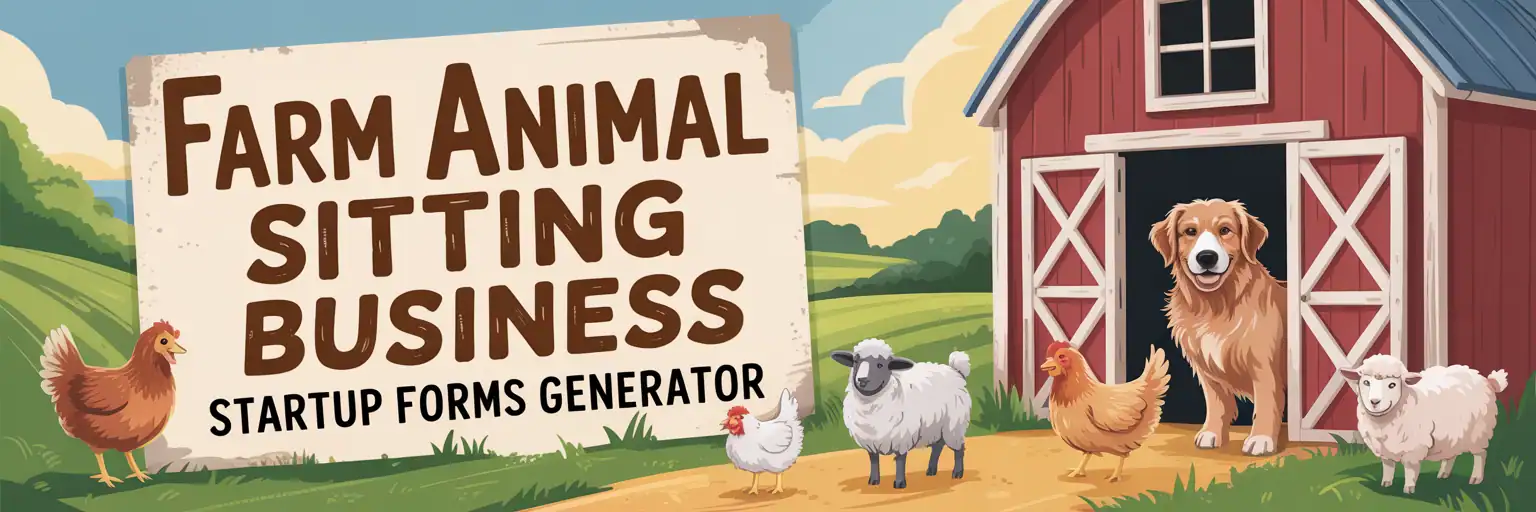 Farm animal sitting business startup forms and contracts prompt generator