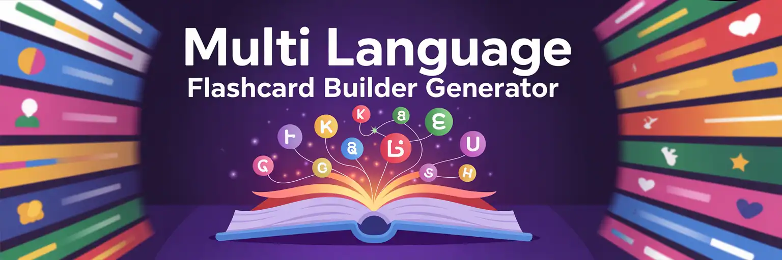 Multi Language Multi Subject Flashcard Builder banner