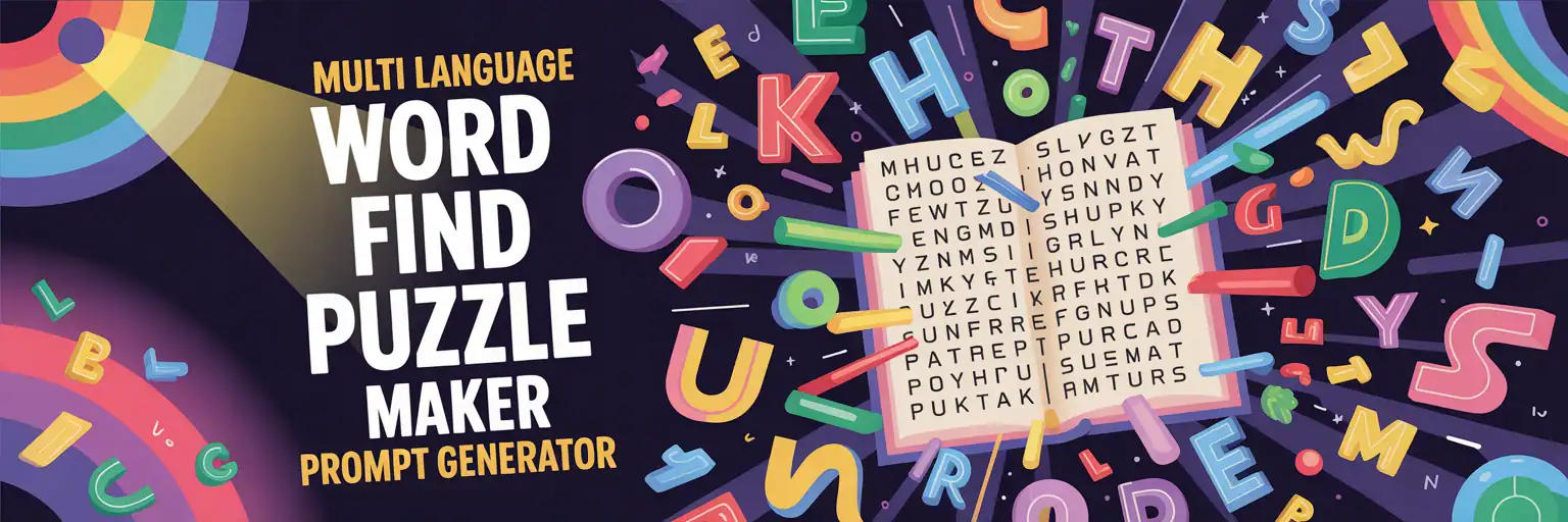 Multi Language Word Find Puzzle Maker