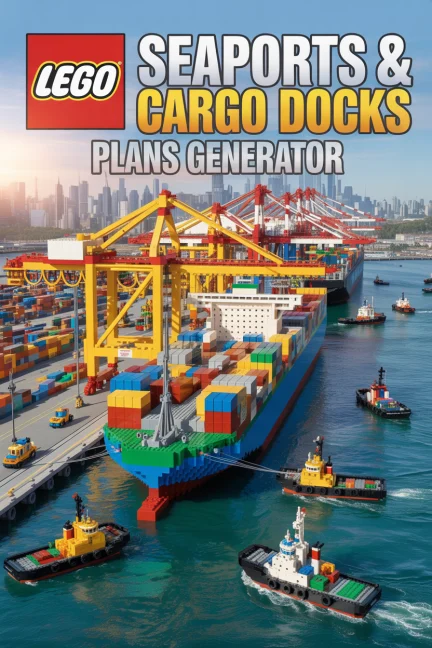 LEGO Cargo Sea Port Plans Generator