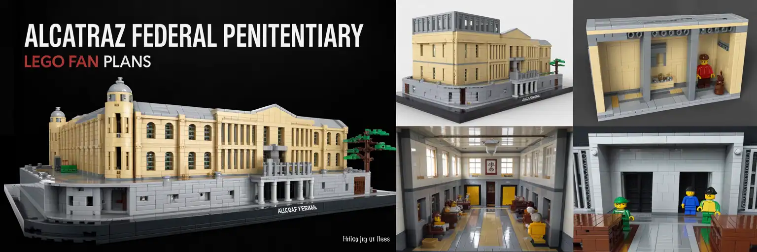 Alcatraz Federal Penitentiary LEGO island build banner