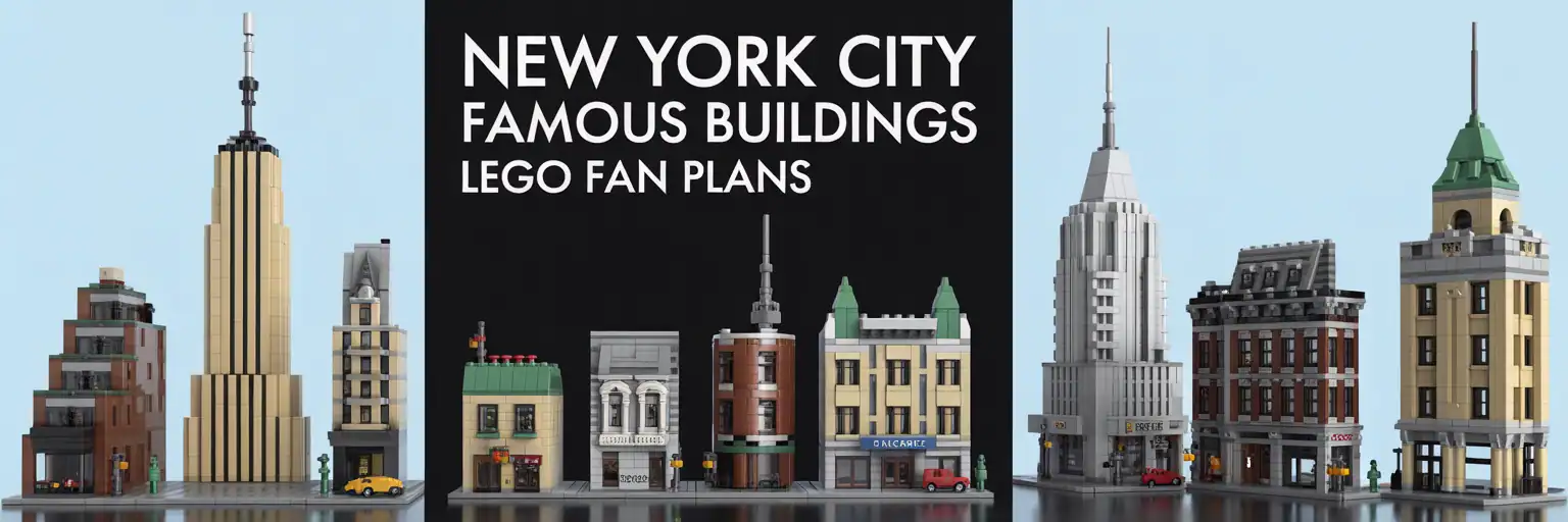 New York City LEGO-style landmark banner