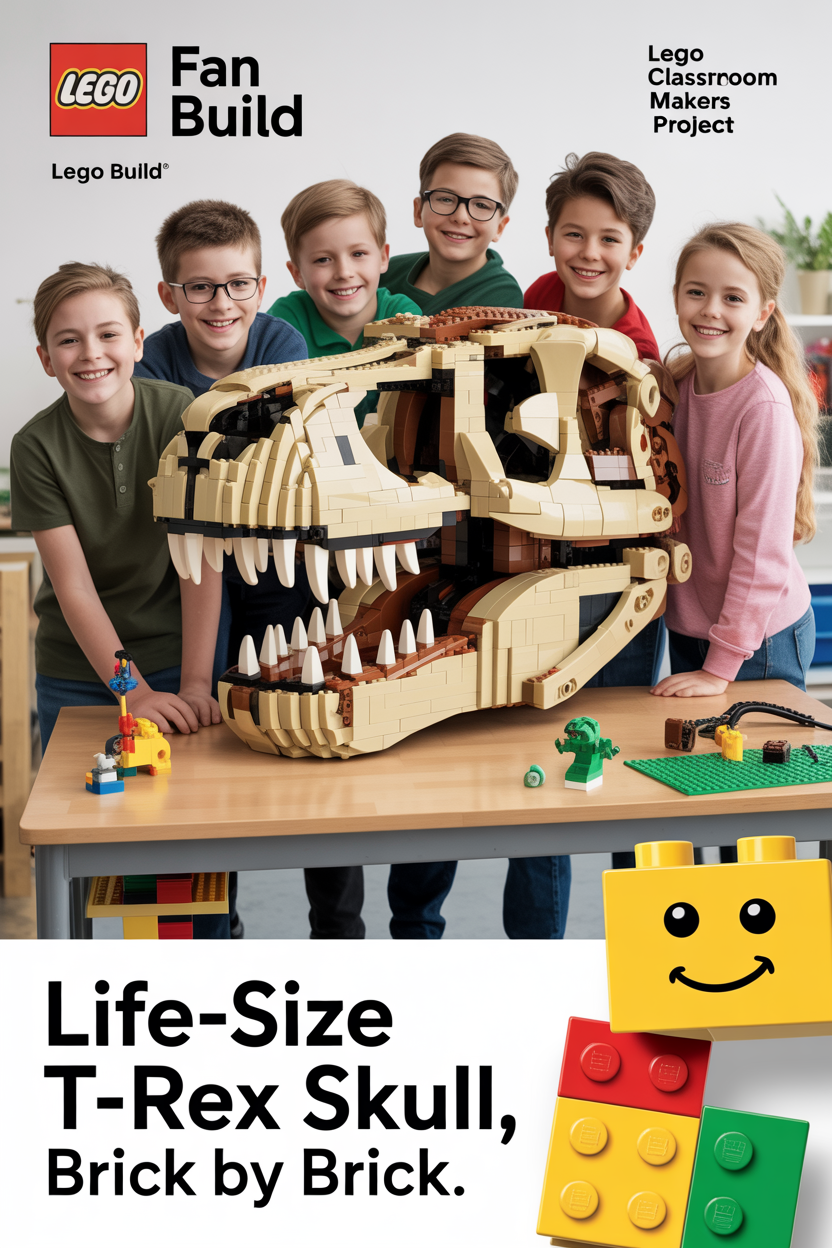 Juvenile T-Rex Skull LEGO build plans