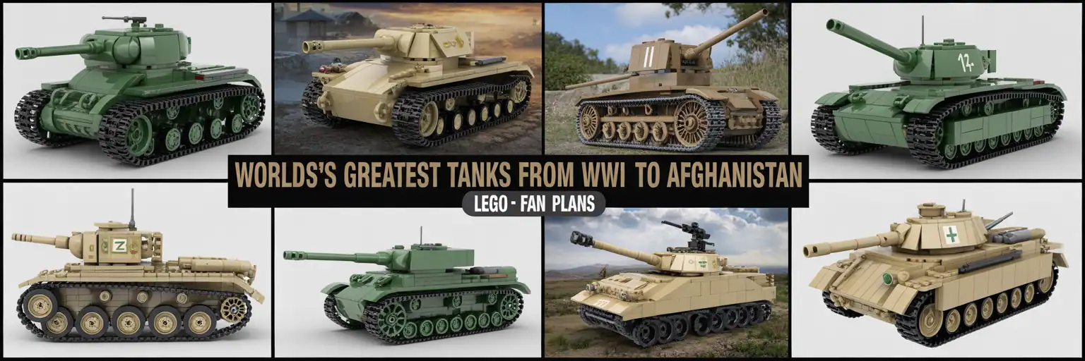 LEGO-style Tank Generators — Real-Build Military Vehicles Banner