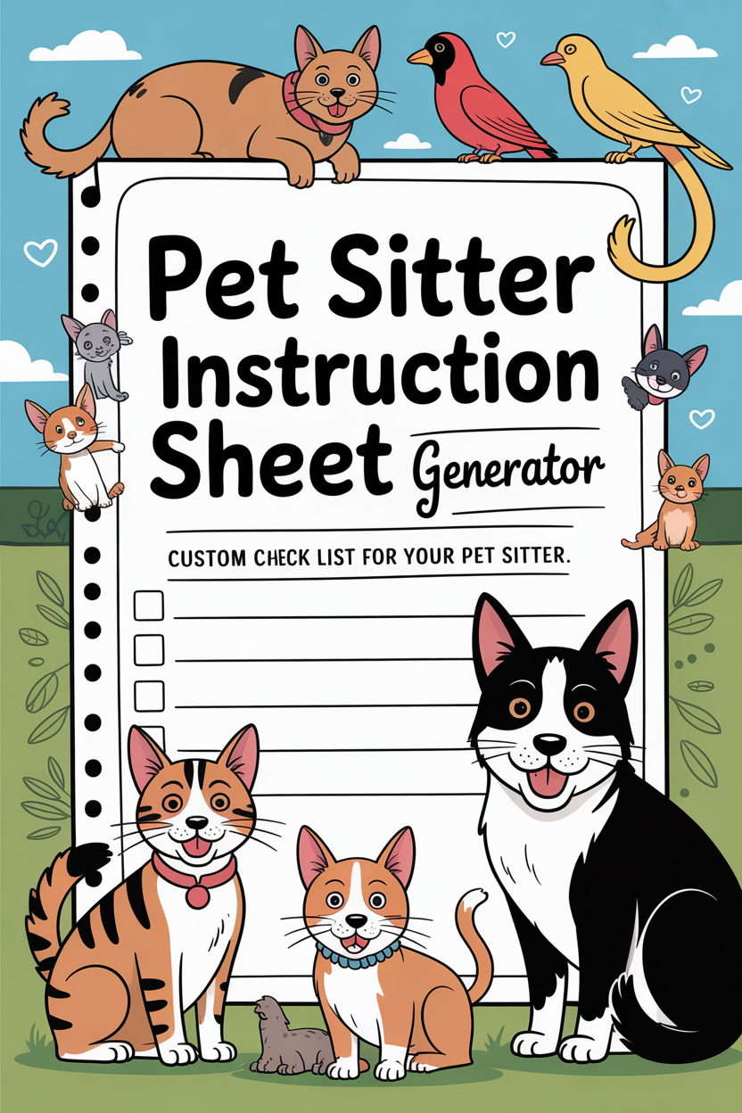 Pet Sitter Instruction Sheet Generator