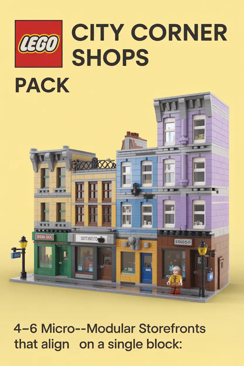 Lego Fan Plans — City Corner Shops Pack