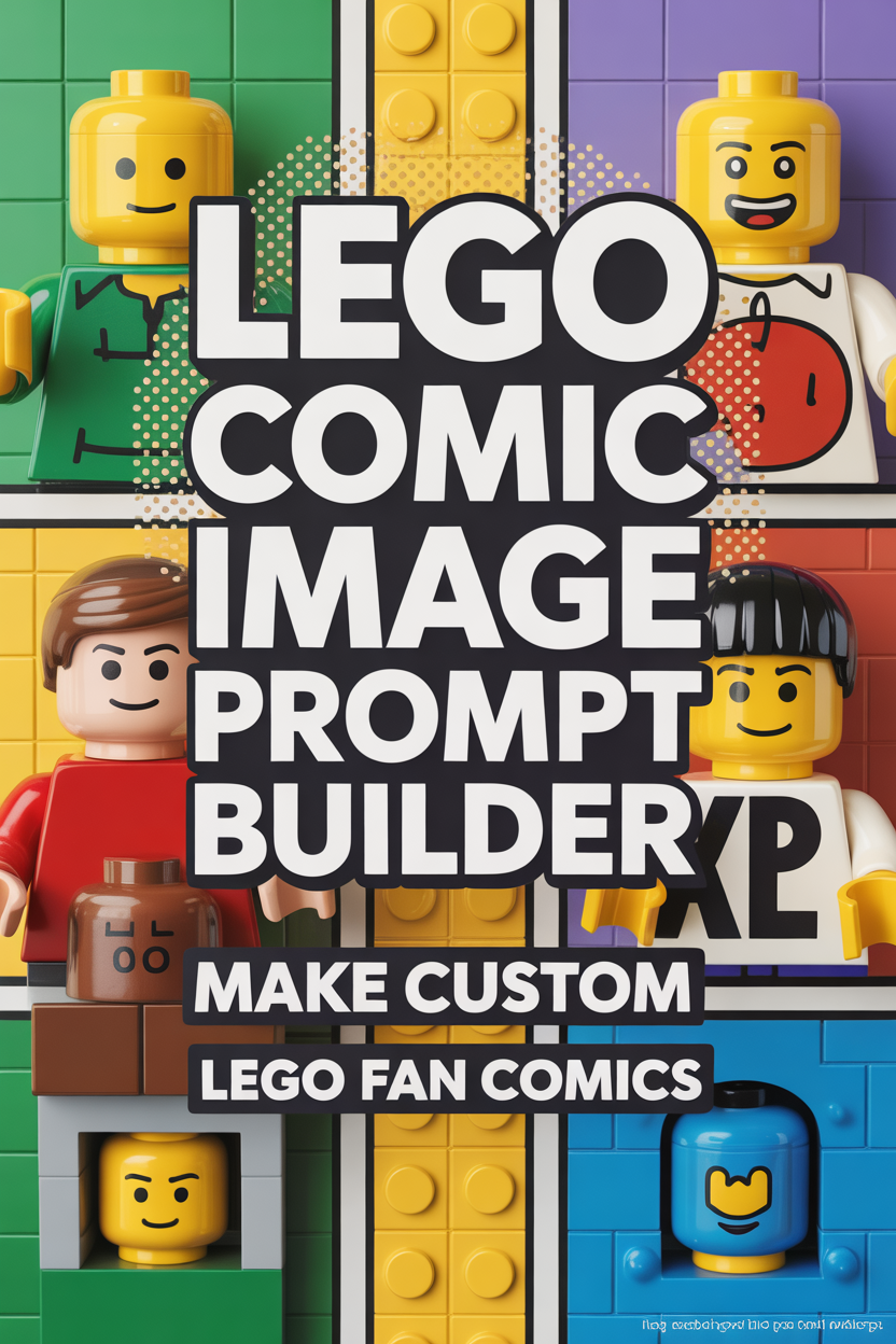 LEGO People Cartoon Strip Generator — create multi-panel LEGO minifigure comics
