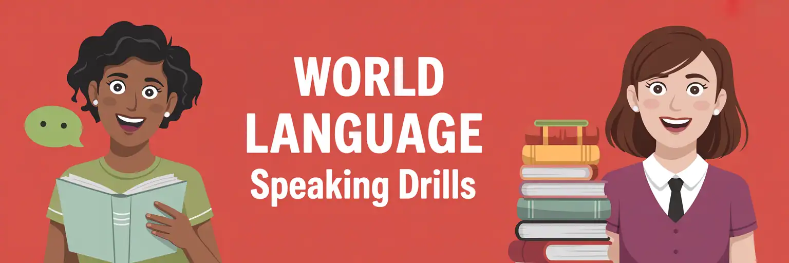 K–7 World Language Speaking Drills banner