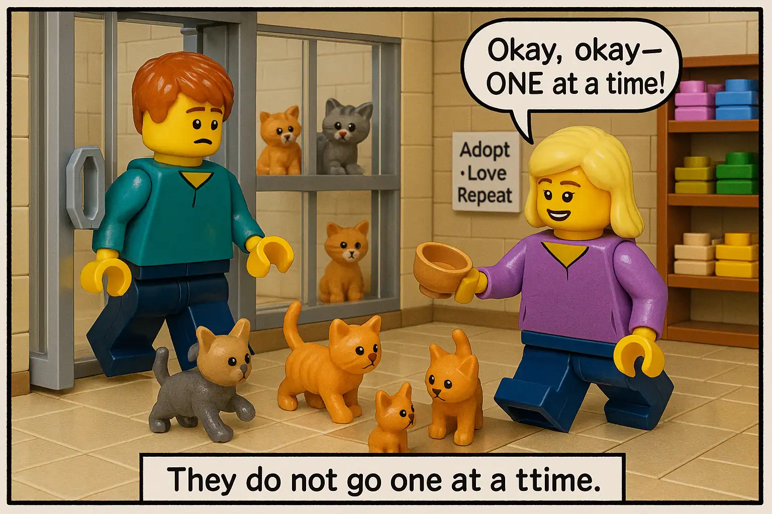 Brick-figure comic panel showing two characters interacting
