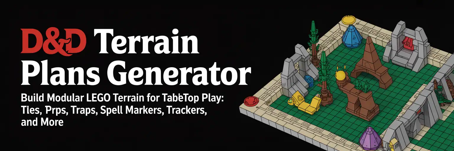 TacoCat Real Build Technology — Lego Fan plans D&D Tabletop Terrain Generator