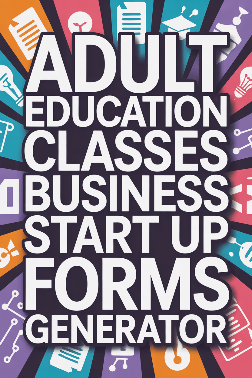 Adult Education Classes Startup Forms Image Prompt Generator thumbnail