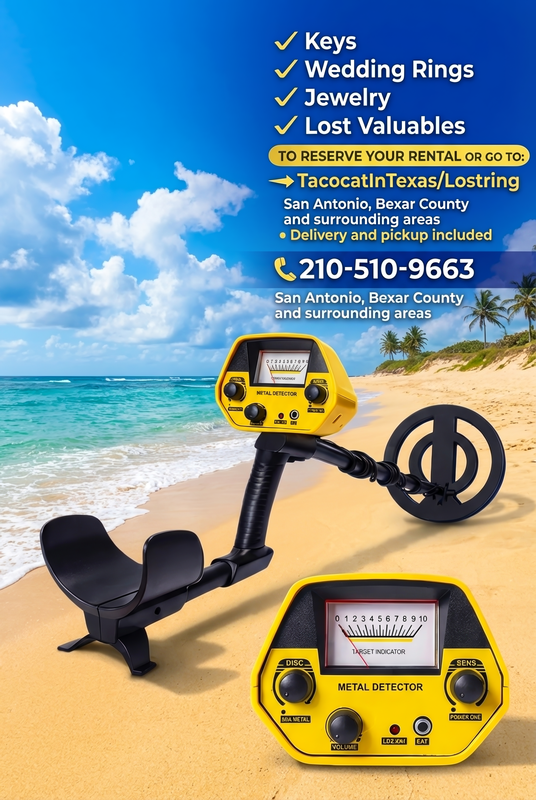 Lost ring finder San Antonio metal detector help sign