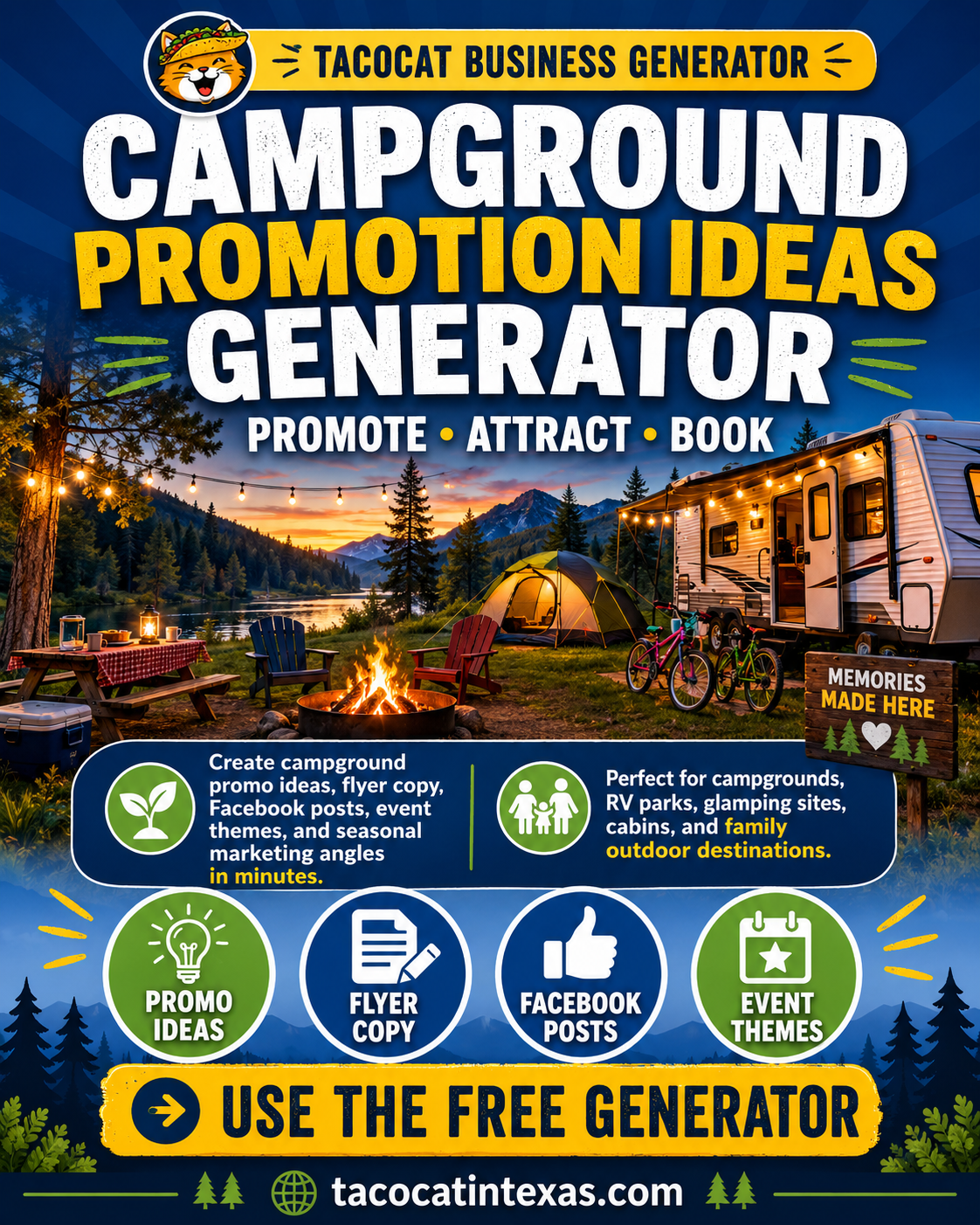 Campground Marketing Ideas Generator thumbnail for campground promotion ideas