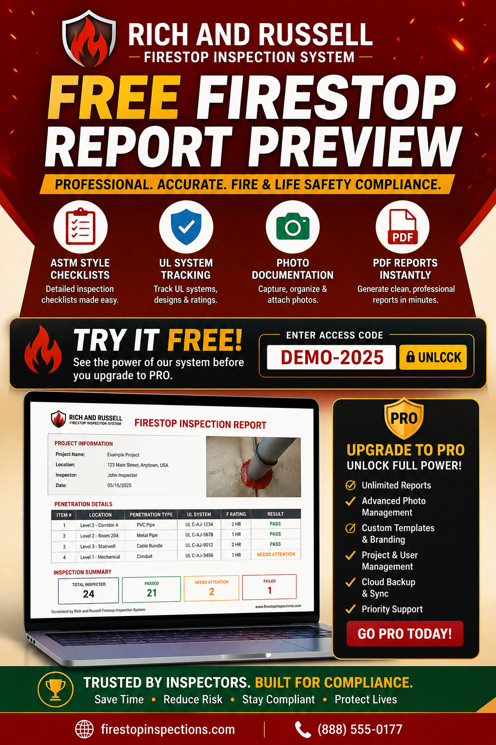 Fire proofing and firestop safety resource graphic