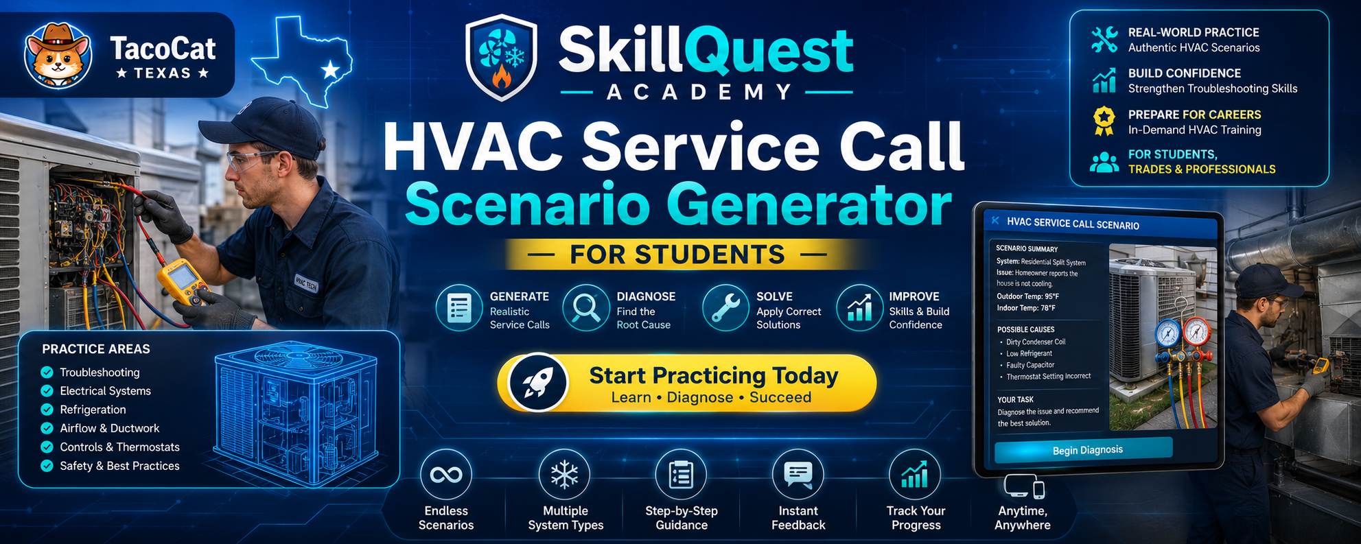 HVAC Service Call Scenario Generator for Students banner