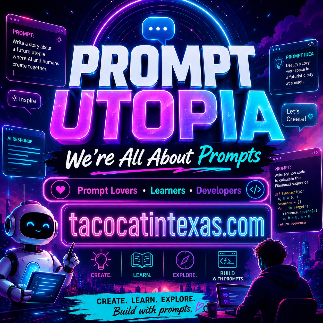 TacoCat Prompt Utopia copy-ready website prompt generator thumbnail